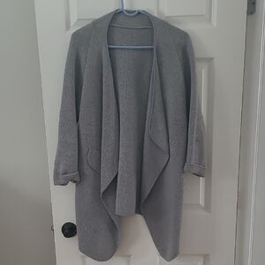 Gray Open Front Women's Sweater